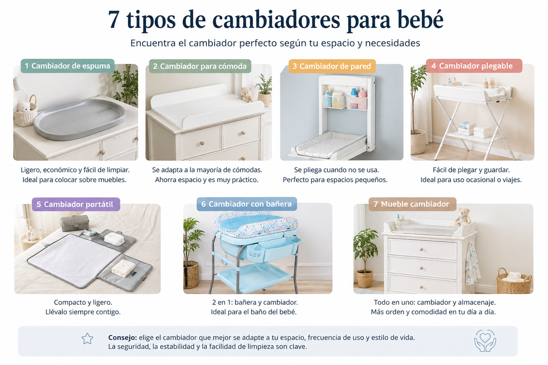 7 tipos de cambiadores para bebé