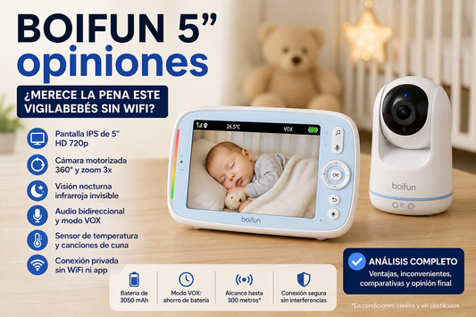 BOIFUN 5 pulgadas VB805 con pantalla IPS, cámara 360 grados y conexión sin WiFi