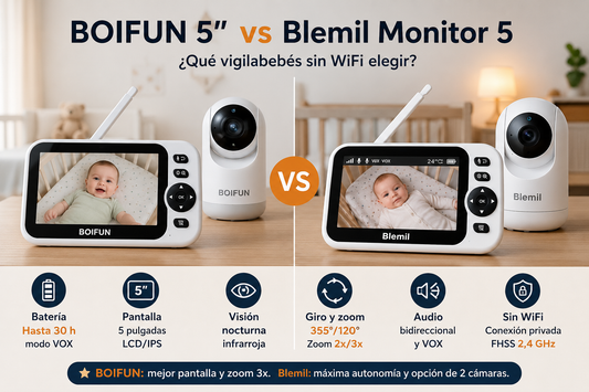 comparativa vigilabebés BOIFUN 5 pulgadas vs Blemil Monitor 5