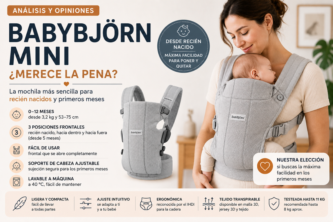 BabyBjörn Mini mochila portabebé para recién nacido