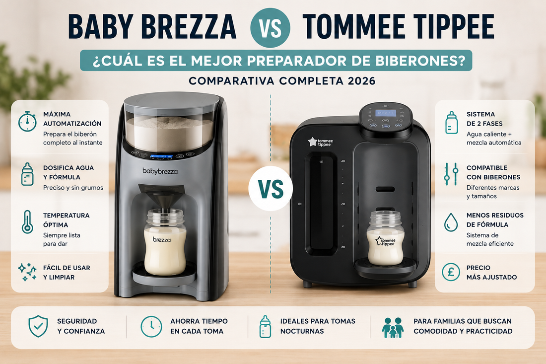 Baby Brezza Formula Pro Advanced junto a Tommee Tippee Perfect Prep Day and Night