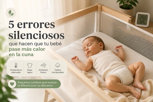 Bebé descansando plácidamente en verano con ropa ligera en una cuna fresca y bien ventilada