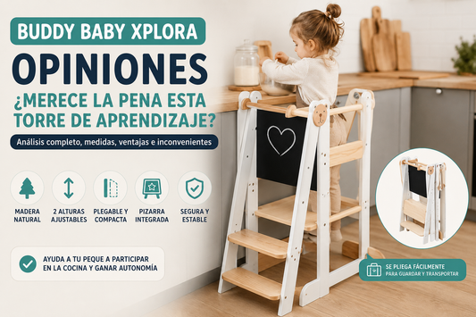 Buddy Baby Xplora torre de aprendizaje plegable con pizarra