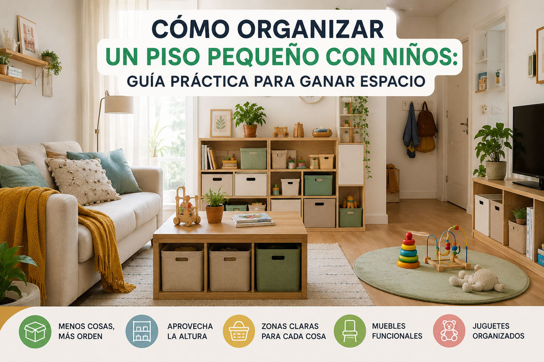 Cómo organizar un piso pequeño con niños usando muebles multifuncionales y almacenaje inteligente