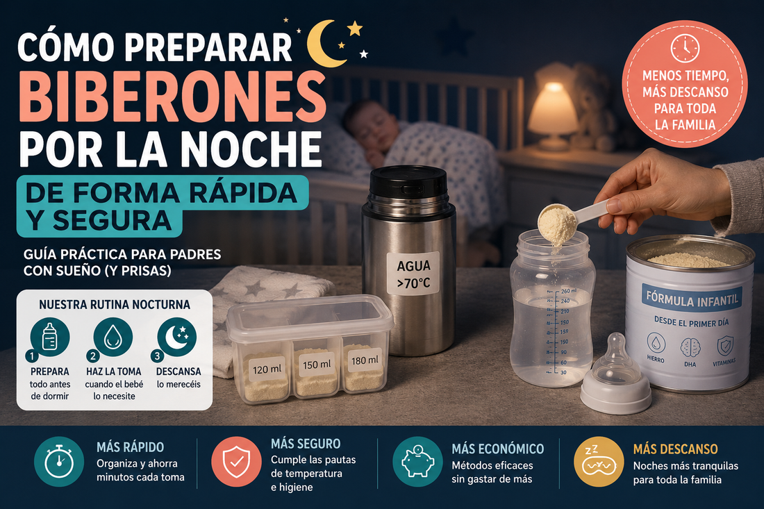 Cómo preparar biberones por la noche de forma rápida y segura
