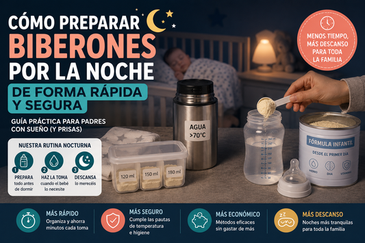 Cómo preparar biberones por la noche de forma rápida y segura