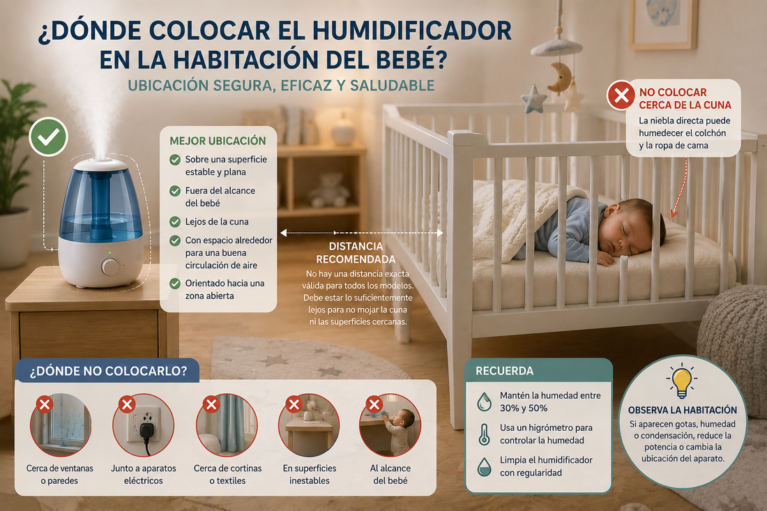 Dónde colocar el humidificador en la habitación del bebé de forma segura