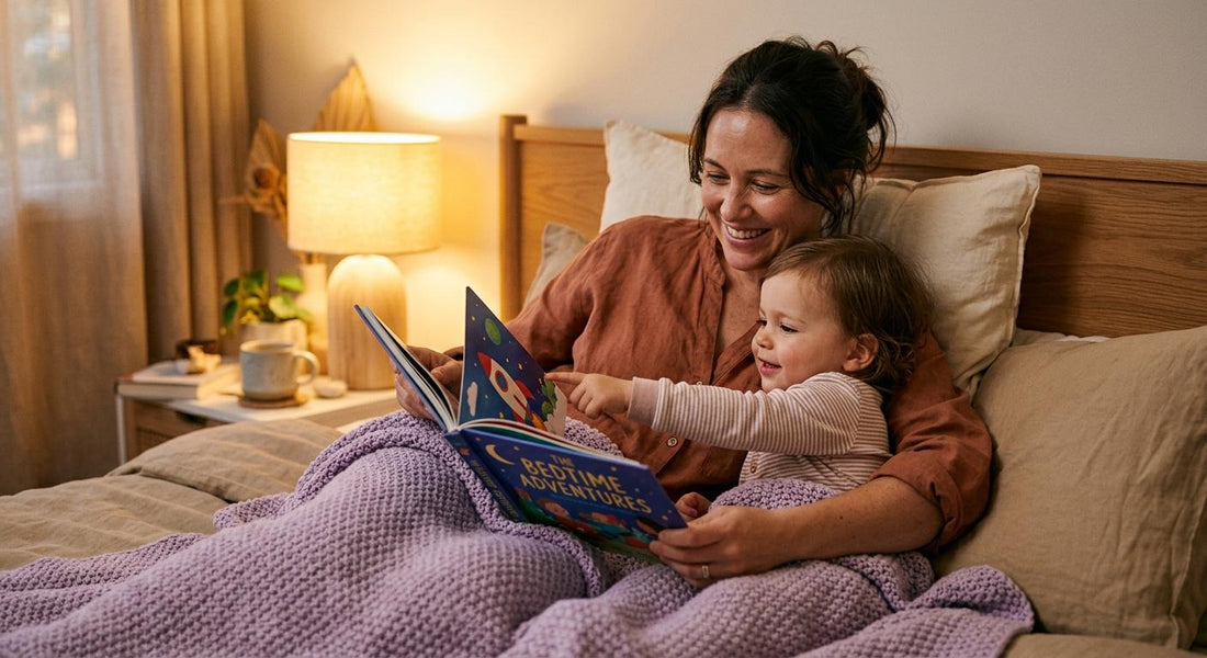 Rutina de noche para bebé con ambiente tranquilo, luz tenue y preparación para dormir