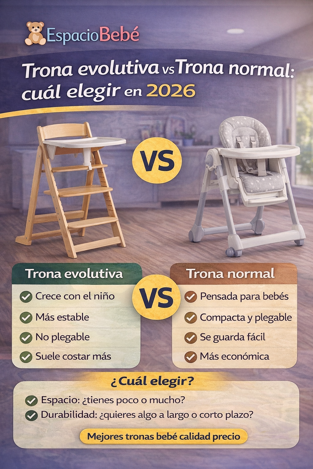 Trona evolutiva vs trona normal: cuál elegir