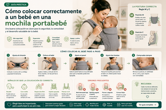 como colocar a un bebe en mochila portabebé
