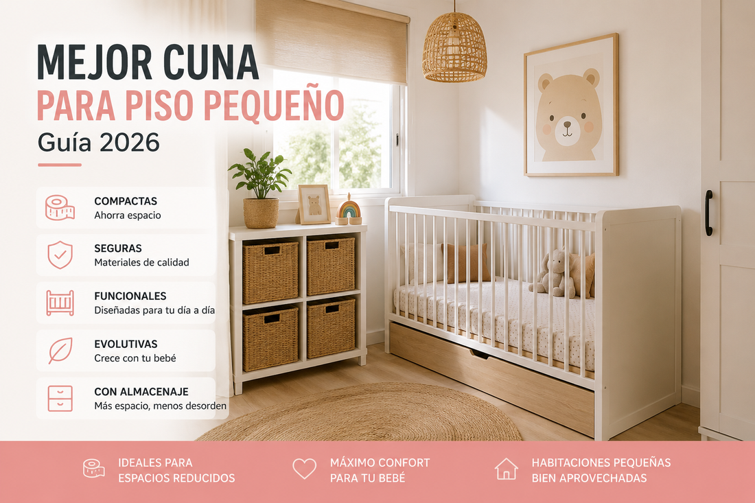 cuna compacta para piso pequeño en dormitorio infantil minimalista y moderno