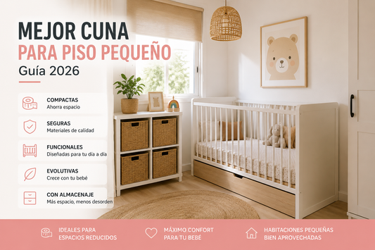 cuna compacta para piso pequeño en dormitorio infantil minimalista y moderno
