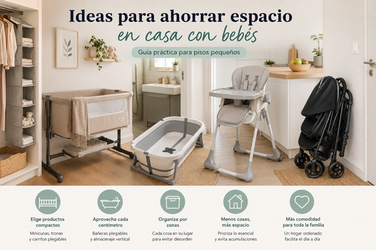ideas para ahorrar espacio en casa con bebés usando productos compactos y plegables