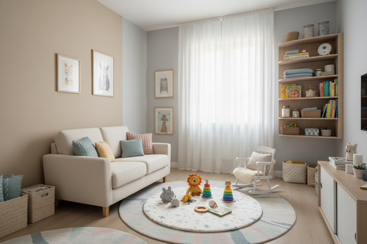 Cómo organizar un salón pequeño con bebé: ideas y productos compactos