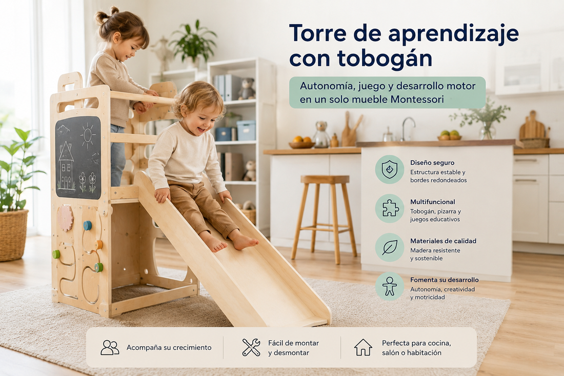 torre de aprendizaje con tobogán